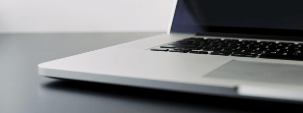 Closeup of a laptop on a table