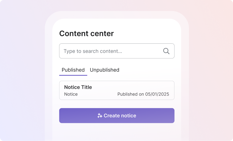 Mobile Admin Notices