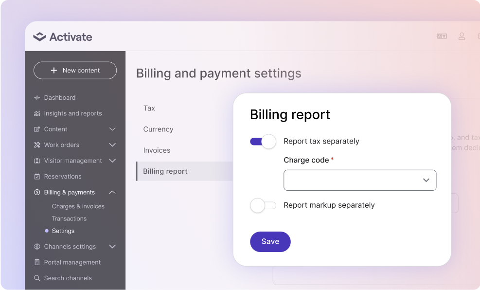 Markup Charge Codes