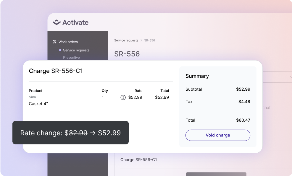 Service Request Charge Adjustments 